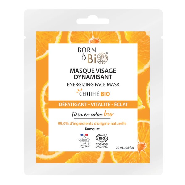 Masque visage Dynamisant en coton - Certifié Bio