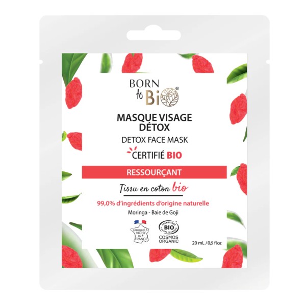 Masque visage Détox en coton - Certifié Bio